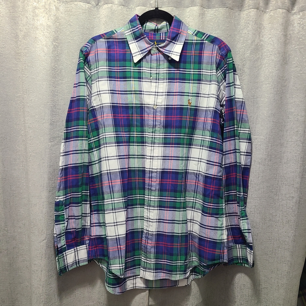 Ralph Lauren‎ Multicolor Plaid Men's Button Down Shirt Preppy Career M